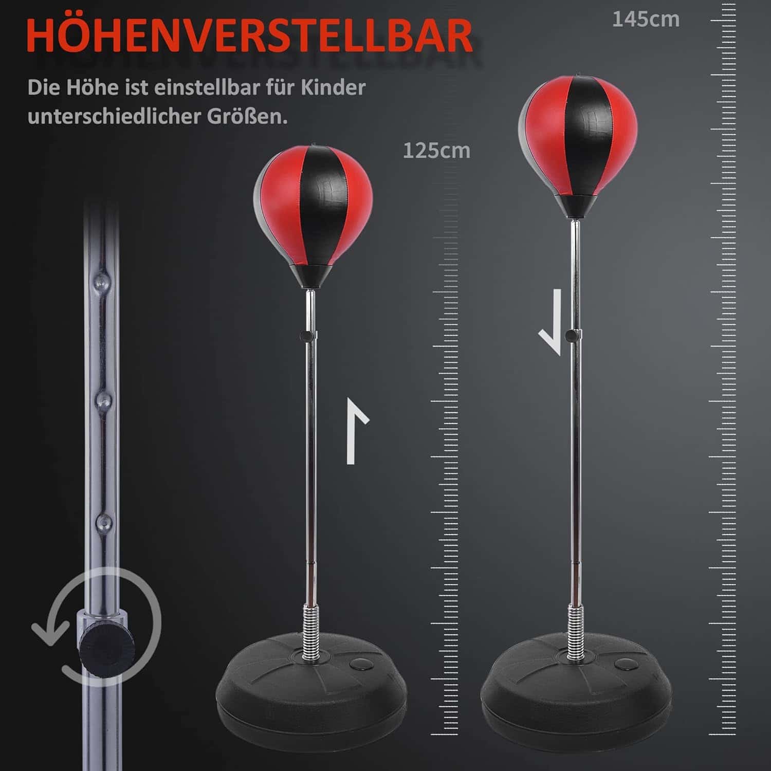 HOMCOM stående boxningssäck med handskar och pump