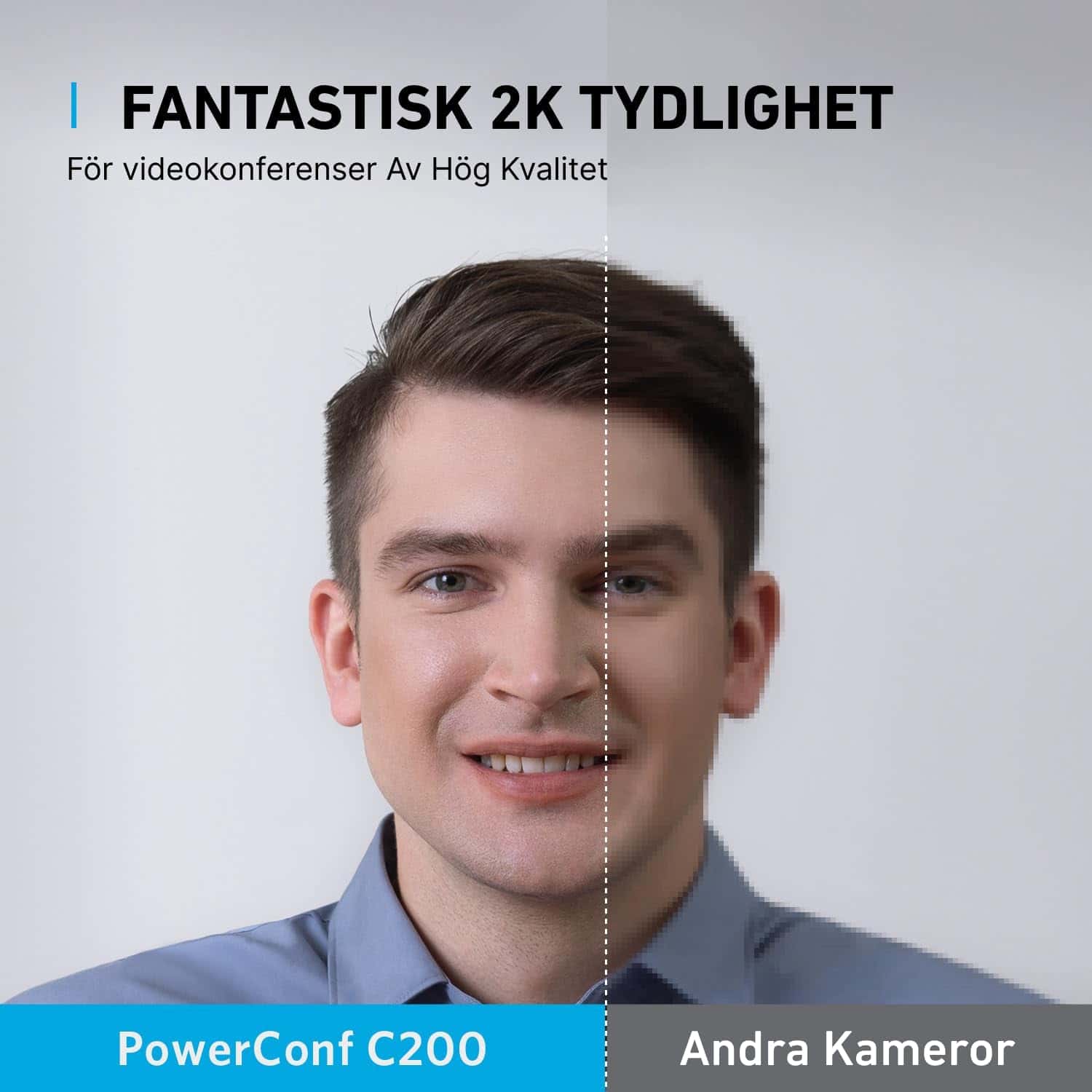 Anker PowerConf C200 2K webbkamera med brusreducering