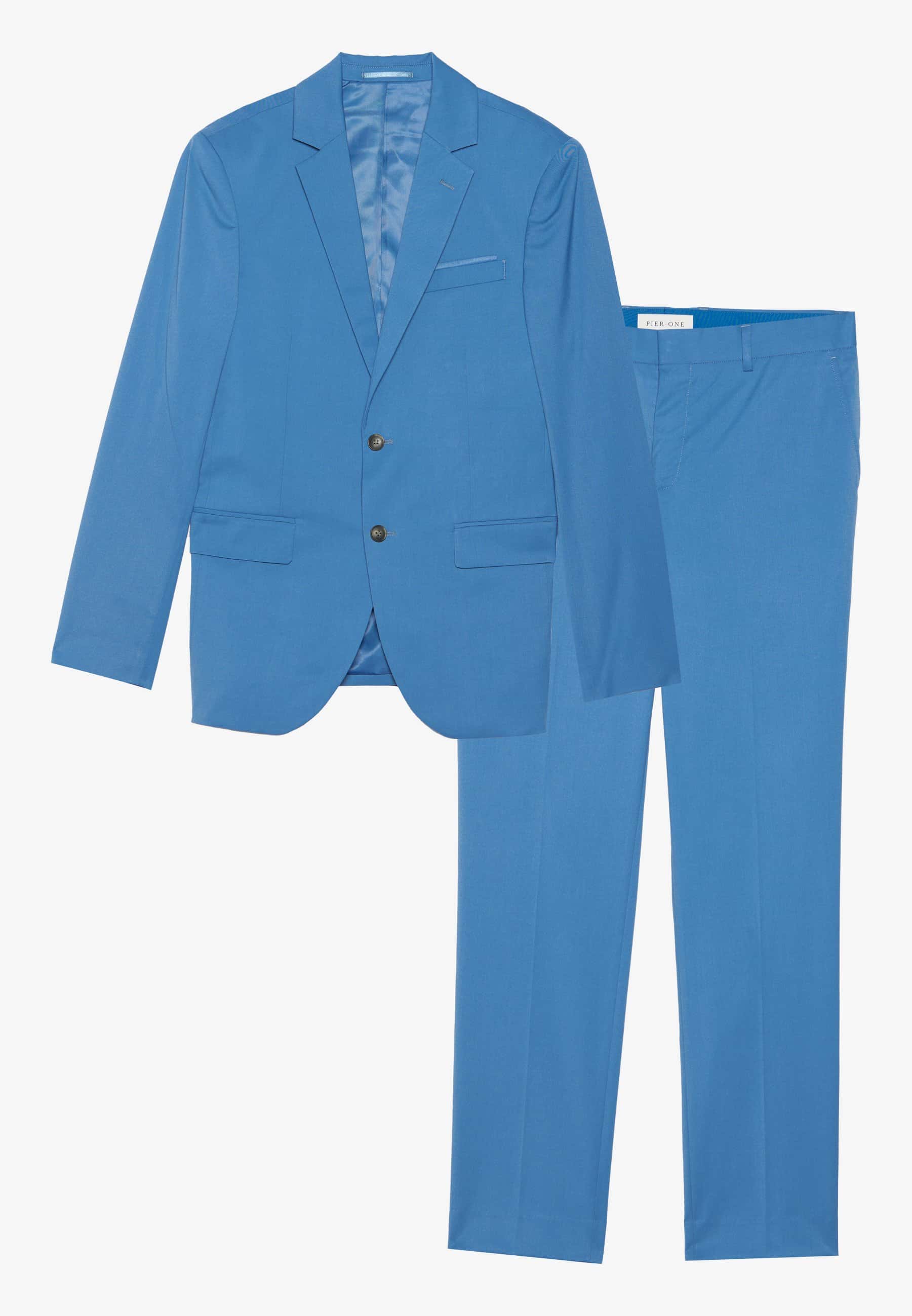 Pier One Basic Summer Suit blå kostymkavaj