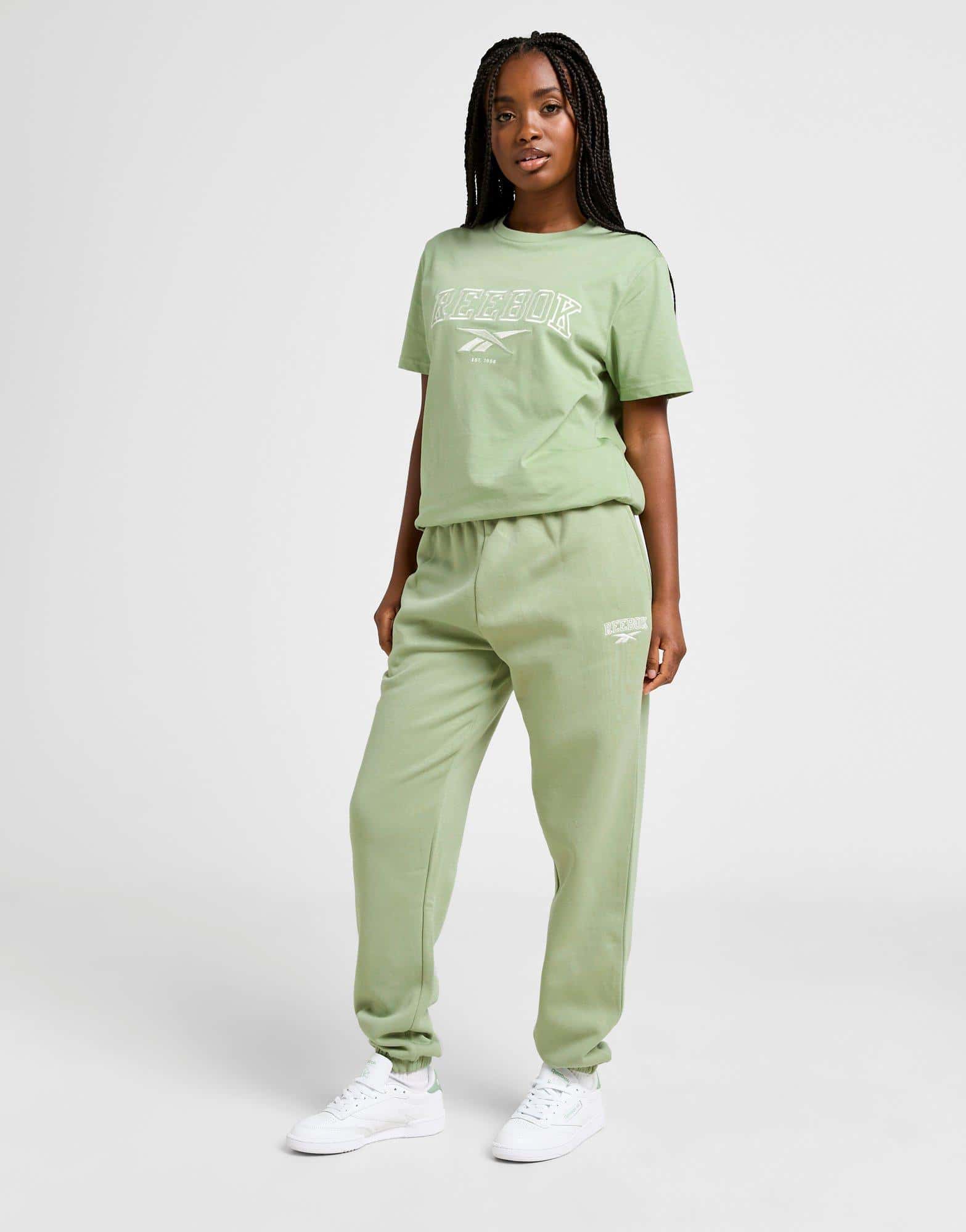 Green Reebok Varsity Joggers for Men