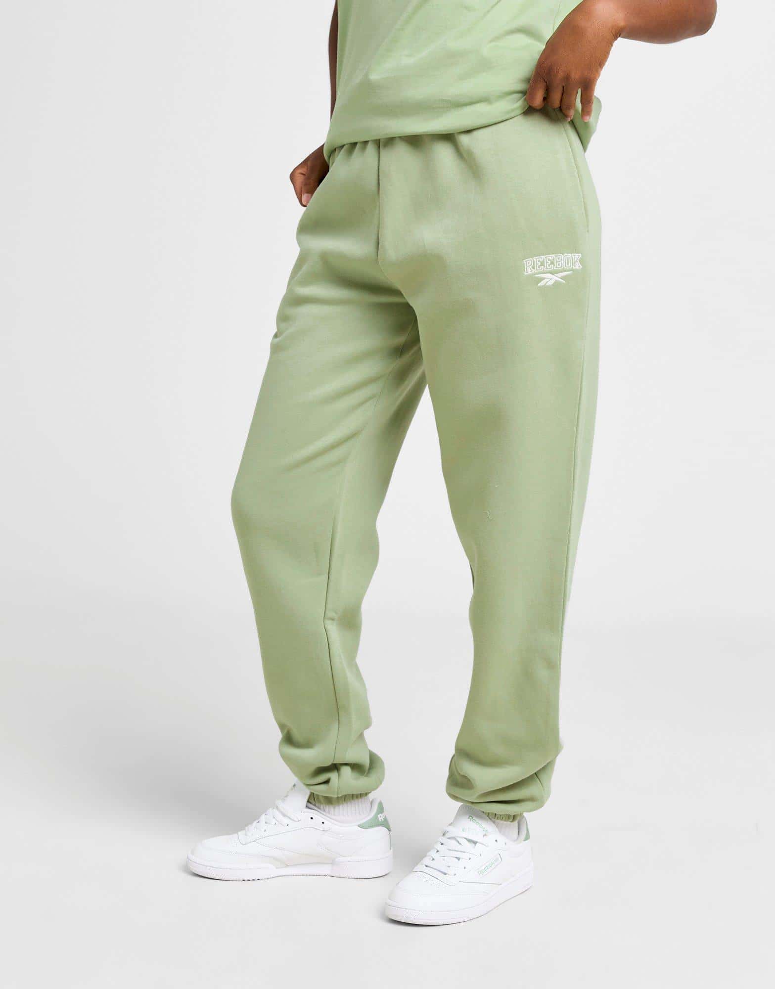 Green Reebok Varsity Joggers for Men
