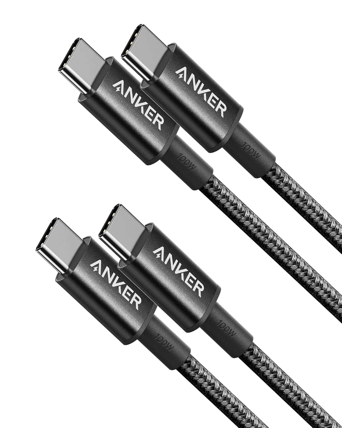 Anker USB-C till USB-C Snabbladdningskablar 100W 2-pack