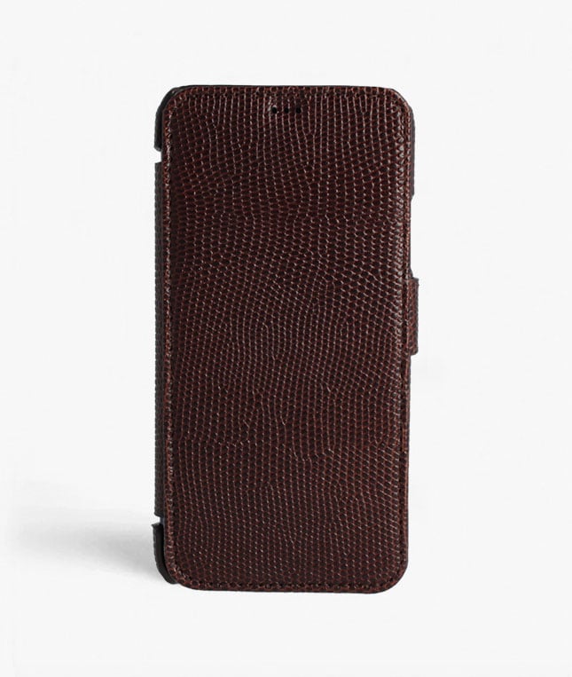 iPhone 11 Pro Max Lizard Brown Wallet Case