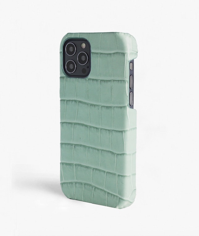 iPhone 12/12 Pro Light Green Croco Case