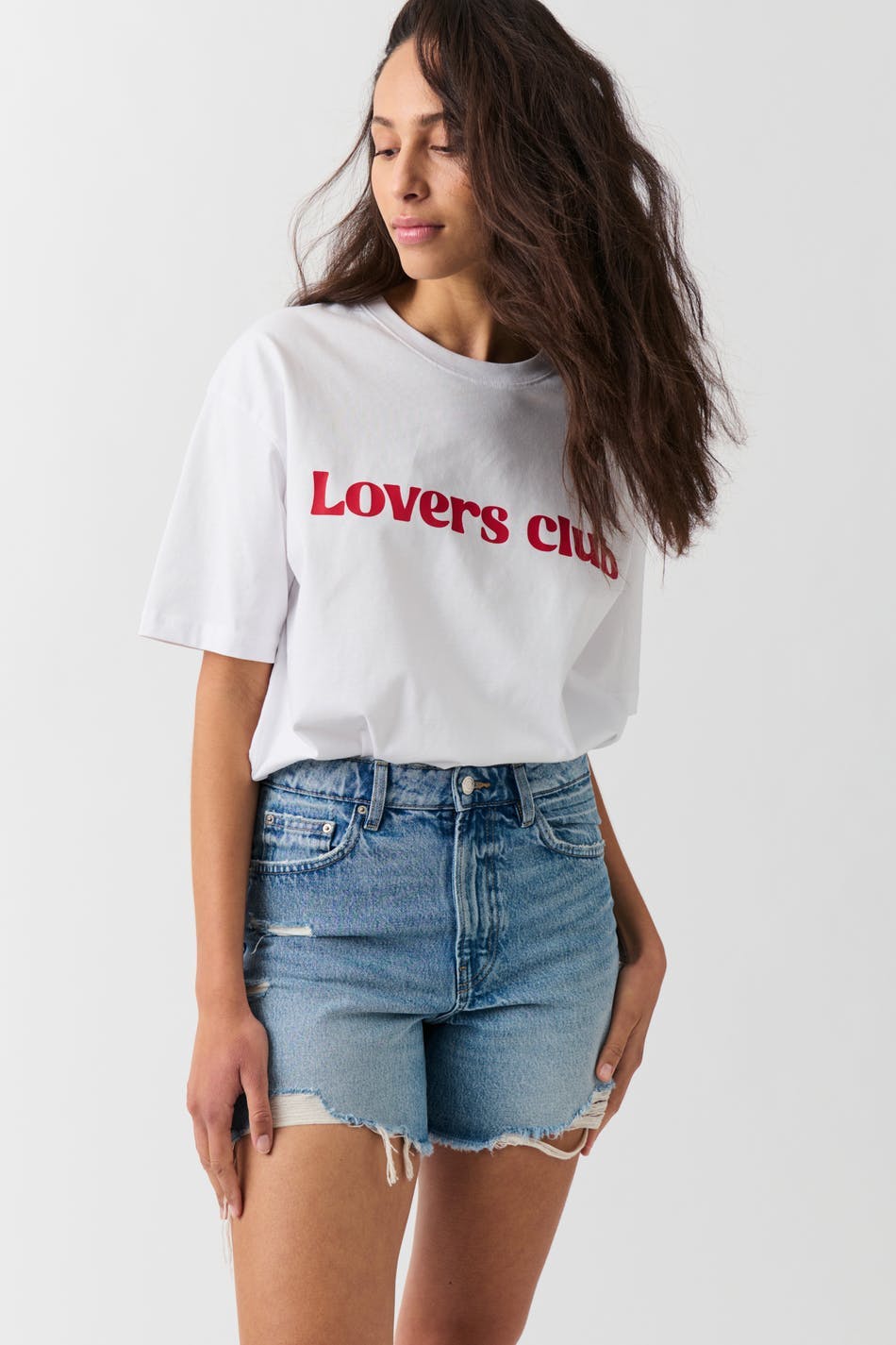 Distressed High-Waist Denim Shorts - Dam