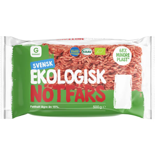 Ekologisk Nötfärs 500 g - GARANT EKO. 64,90 kr/st.