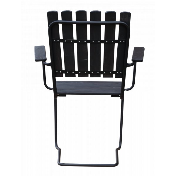 Utestol Vaxholm i fjäderstål - Svart