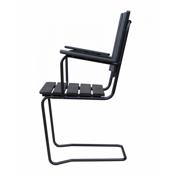 Utestol Vaxholm i fjäderstål - Svart