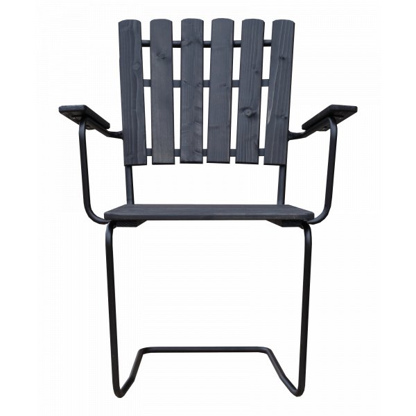 Utestol Vaxholm i fjäderstål - Svart