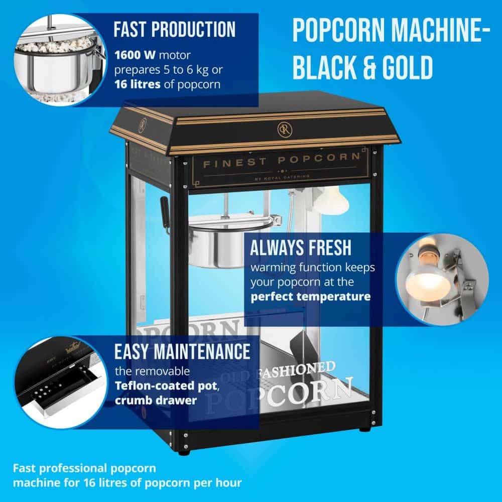 Popcorn Machine in Black and Gold