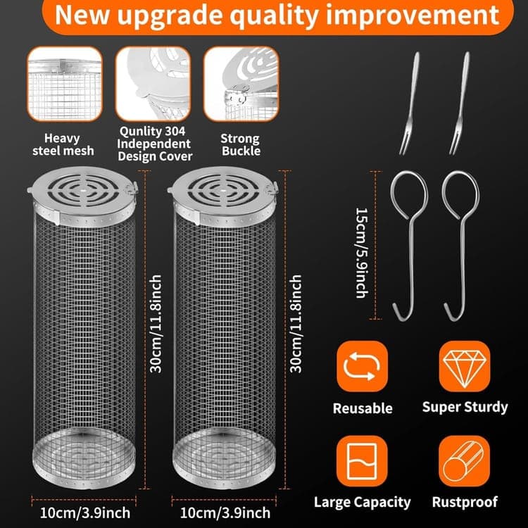 Grillkorgar i Rostfritt Stål 2-pack