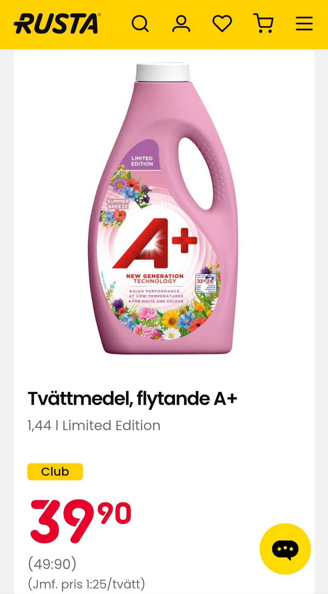 Flytande tvättmedel A+ (Clubpris 39,90:-)