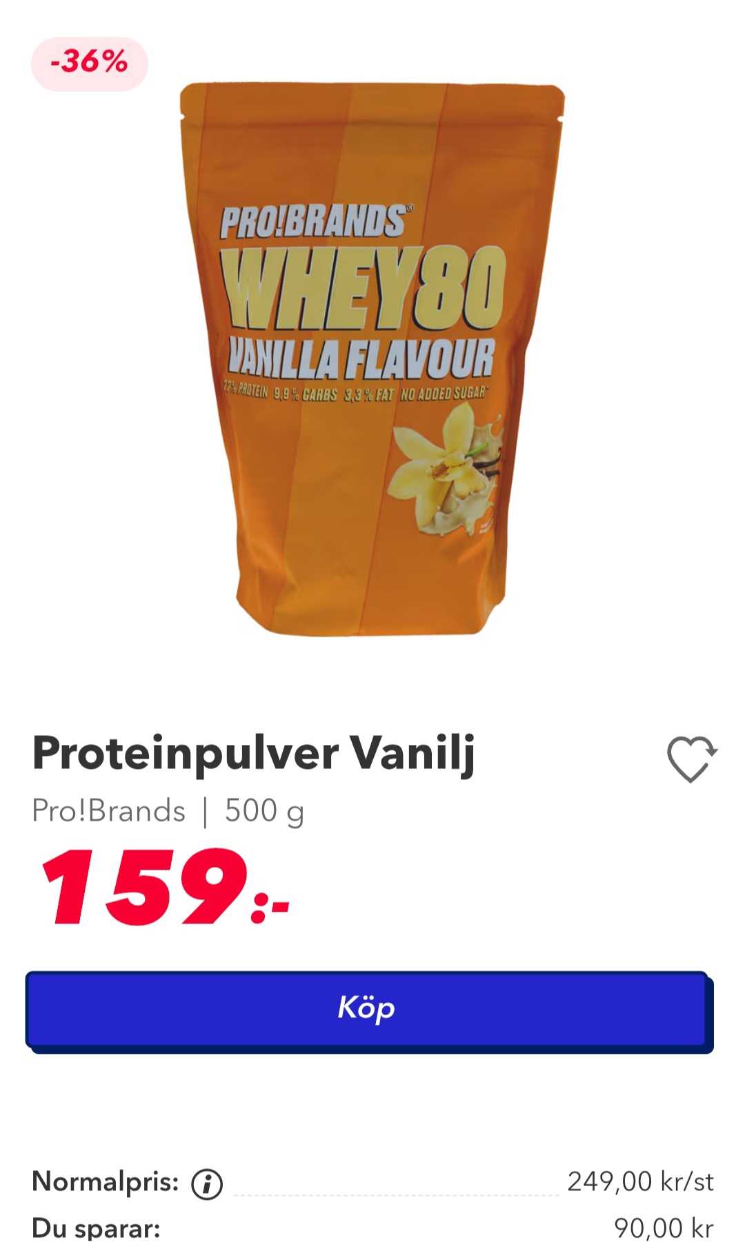 Proteinpulver Vanilj Pro!Brands 500 g