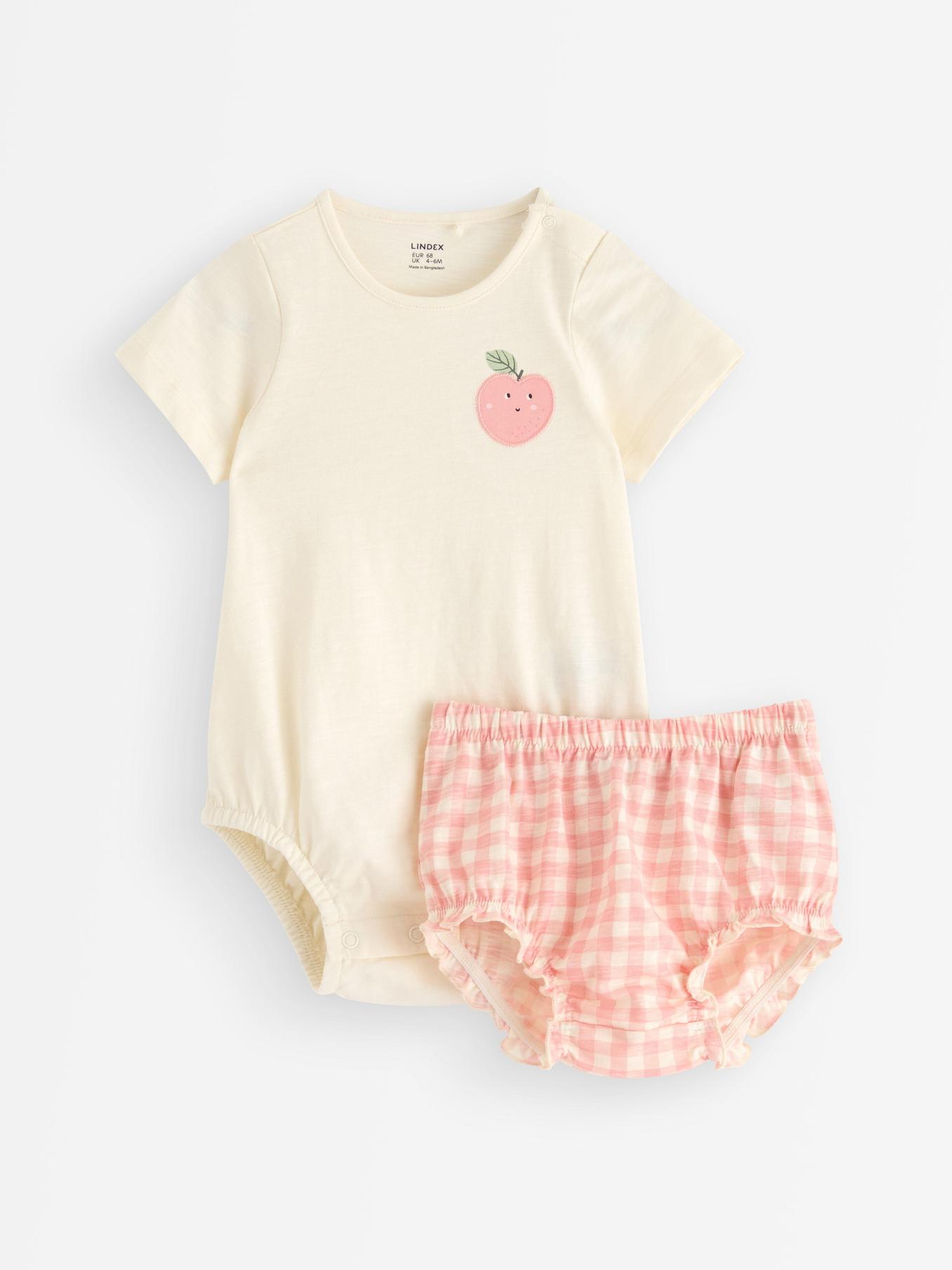 Babyset med body och bloomers
