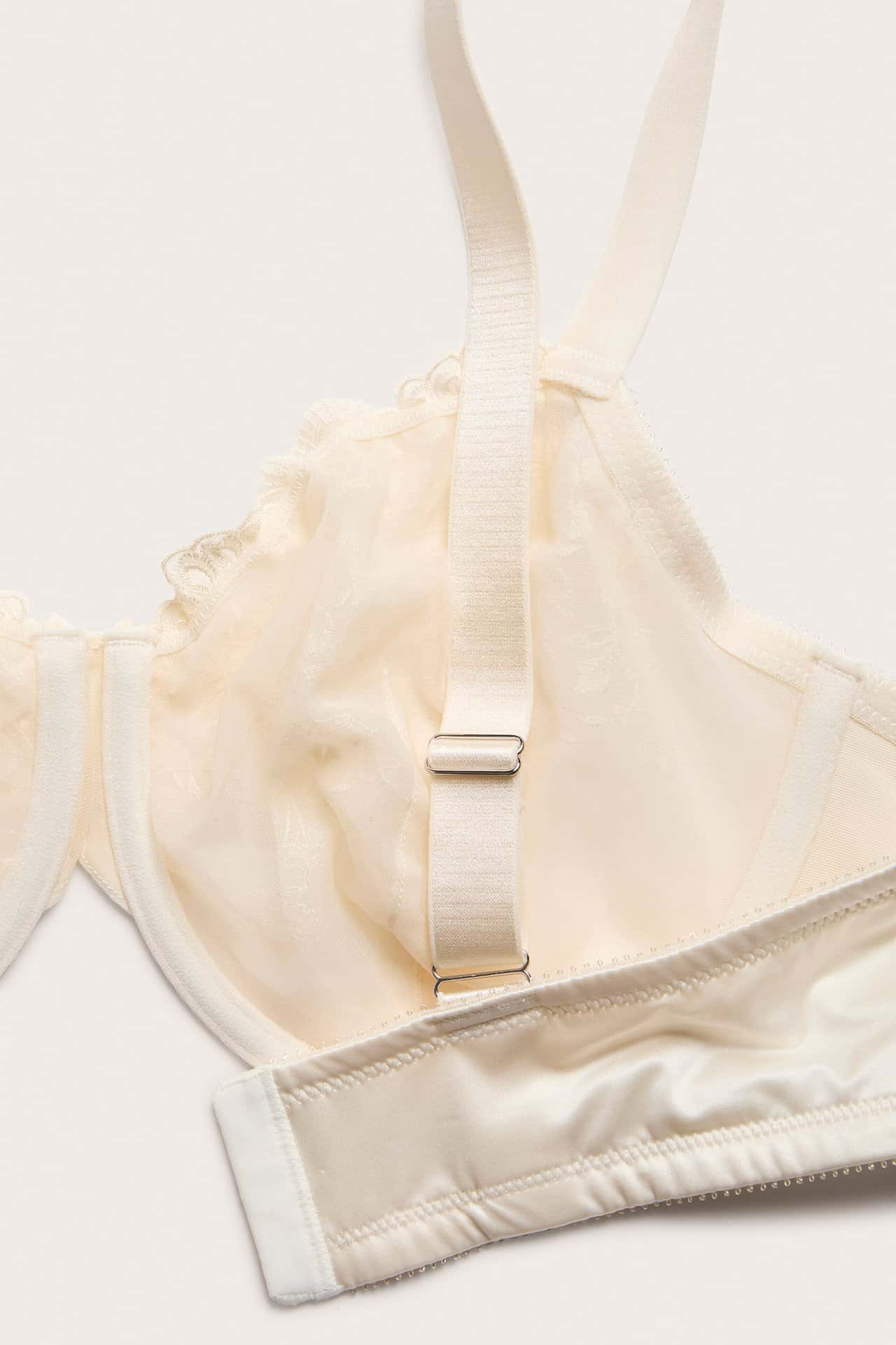 Vit bygel-bh med brodyr för dam