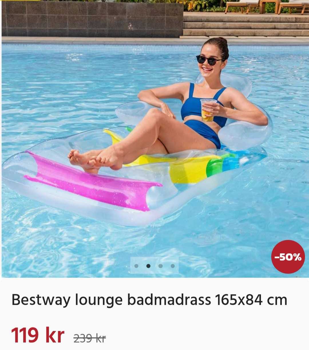 Bestway Lounge Badmadrass 165x84 cm