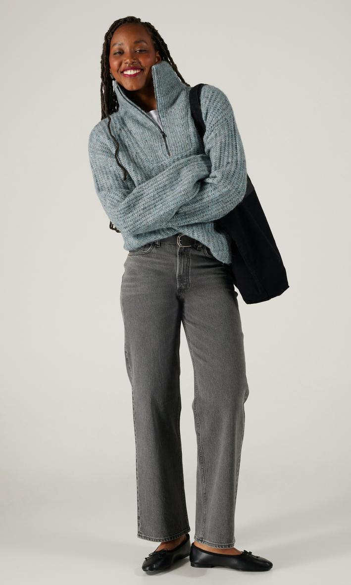 Vailent Gigi stickad half zip-tröja blå dam