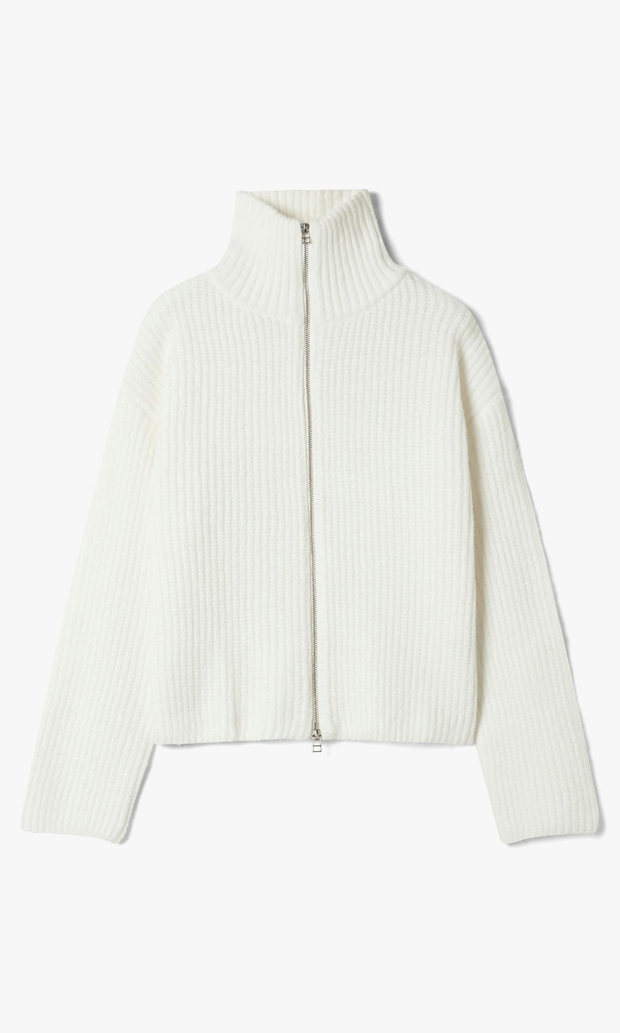 Vailent Vit Stickad Ziptröja Dam