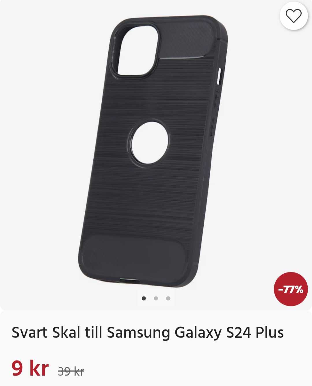 Svart mobilskal Samsung Galaxy S24 Plus