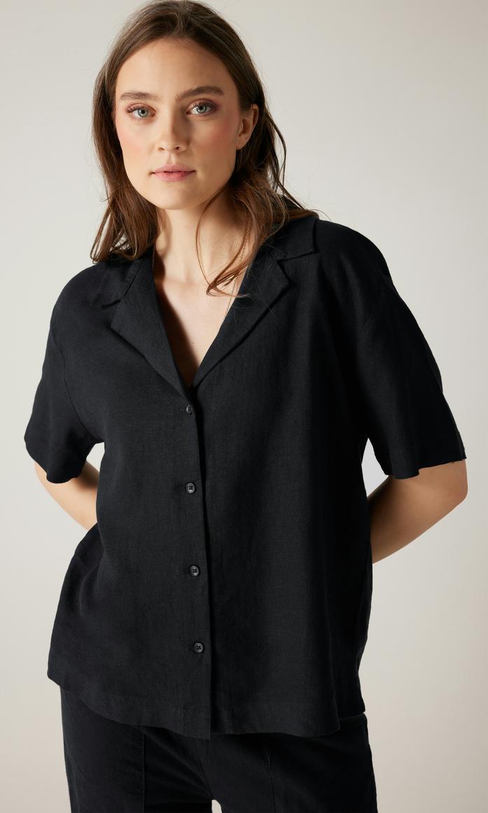 Vailent Luna kortärmad linneskjorta dam svart