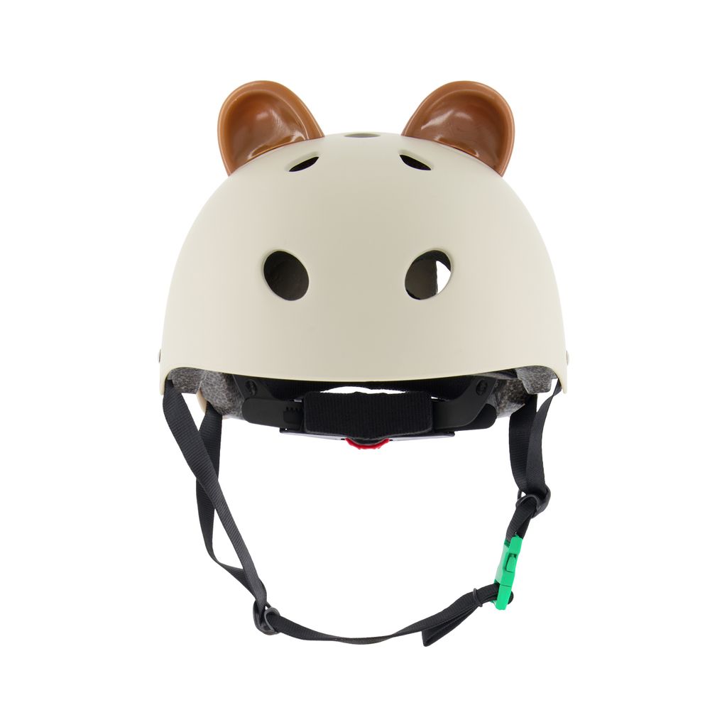 Beige barnhjälm med dekorativa öron