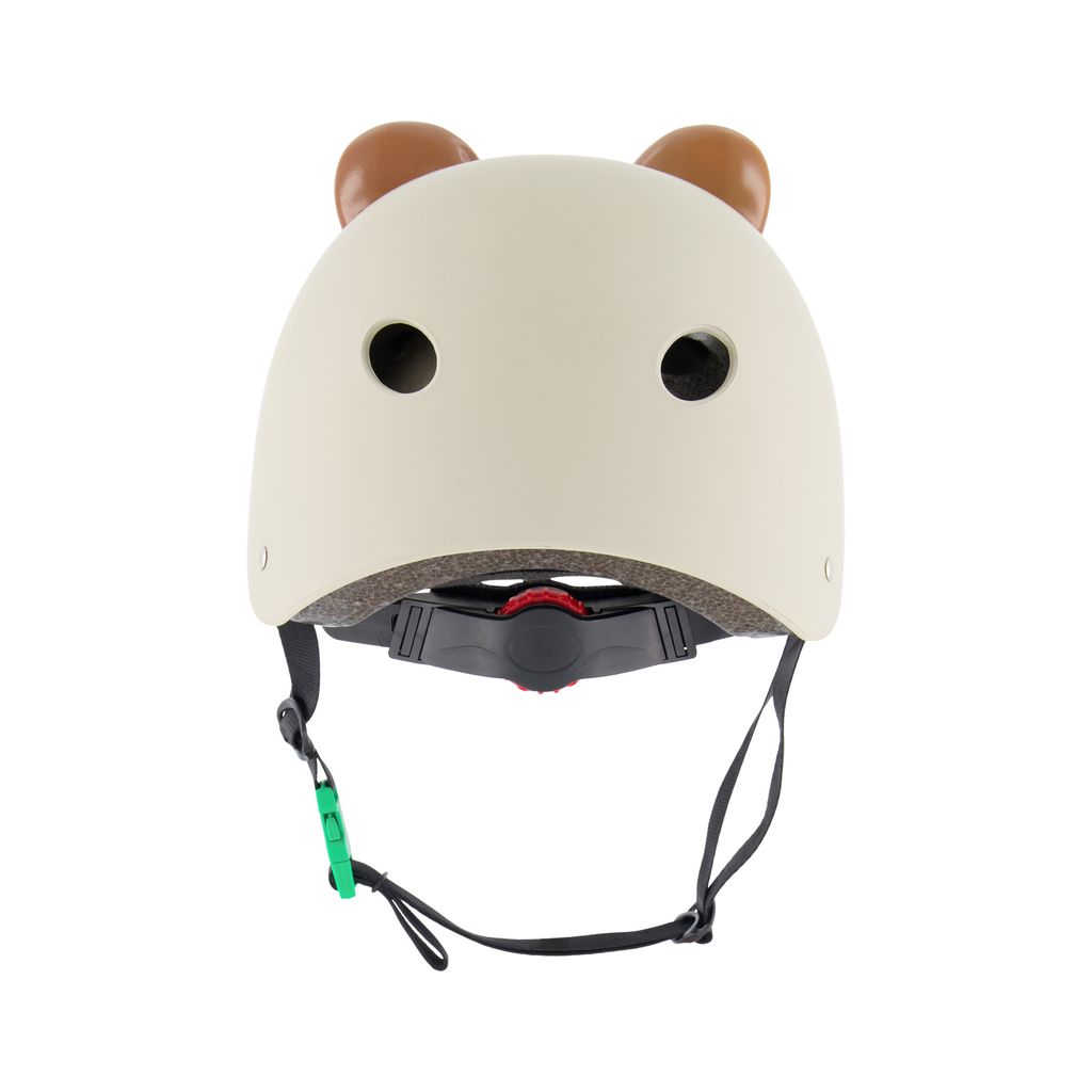 Beige barnhjälm med dekorativa öron