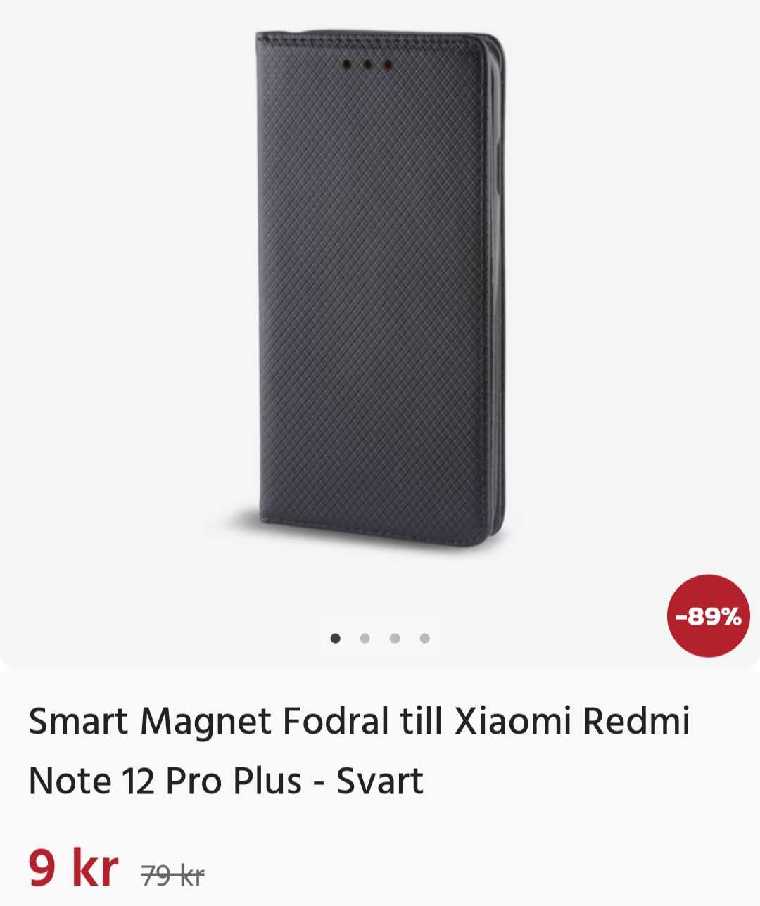 Svart magnetfodral till Redmi Note 12 Pro+