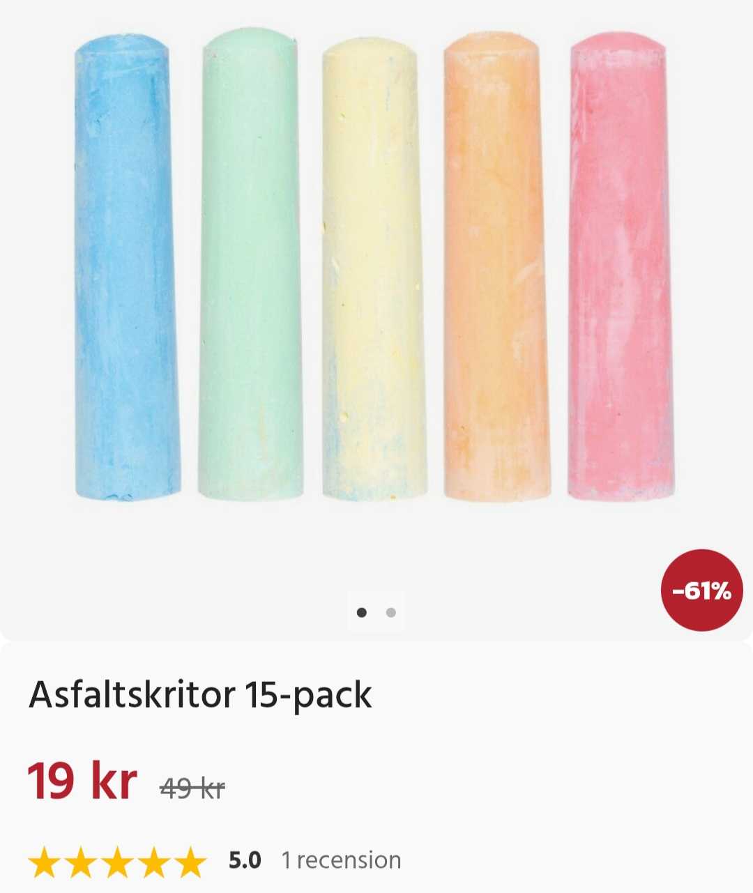 Asfaltskritor 15-pack för kreativ utomhuslek
