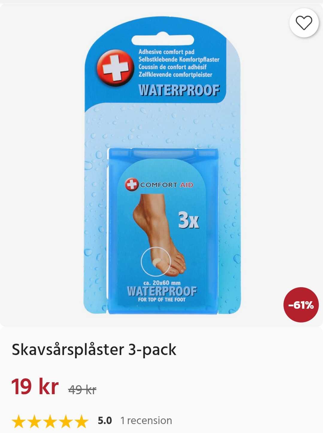 Skavsårsplåster 3-pack för fötter och hälar
