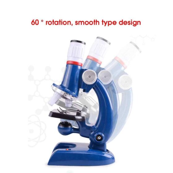 Barnmikroskop upp till 1200x med plastbehållare