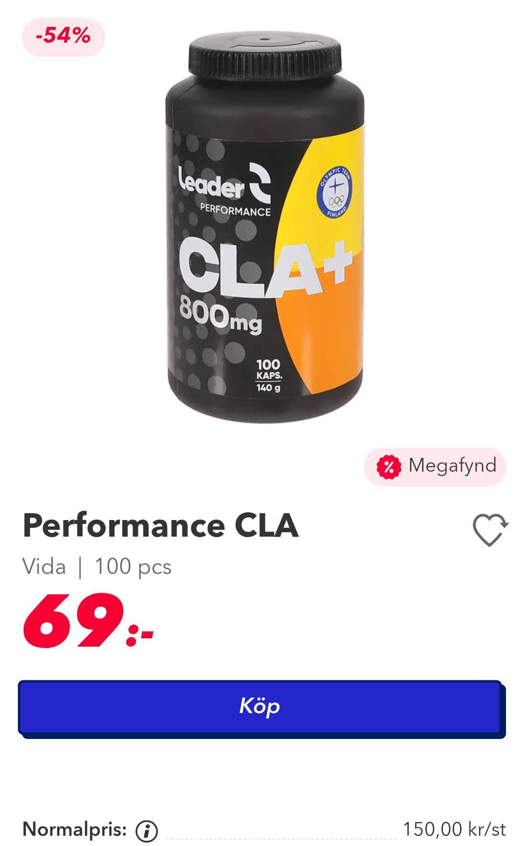 Vida Performance CLA 100 kapslar