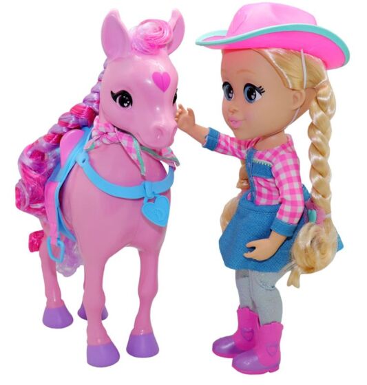 Love Diana cowgirldocka med häst, lysande hår