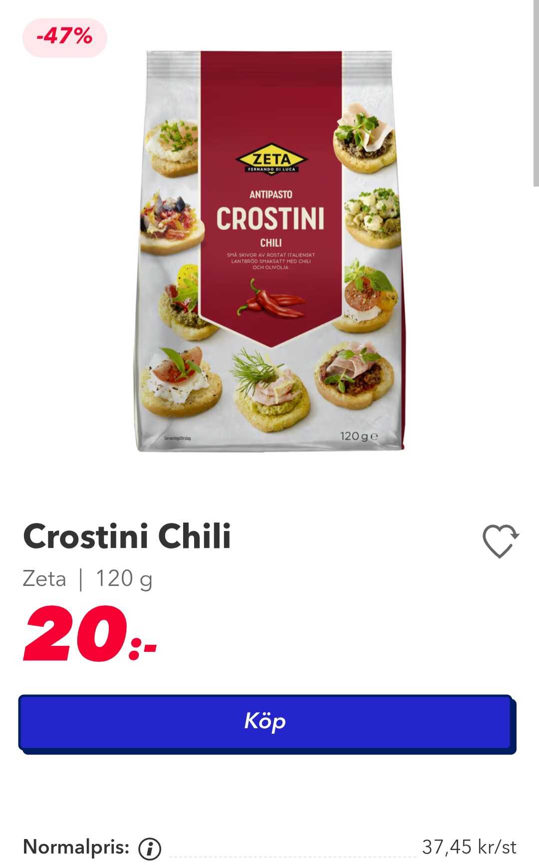 Zeta Crostini Chili 120 g