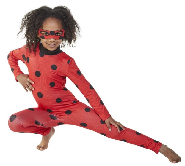 Miraculous Ladybug maskeradkostym med mask 3–4 år