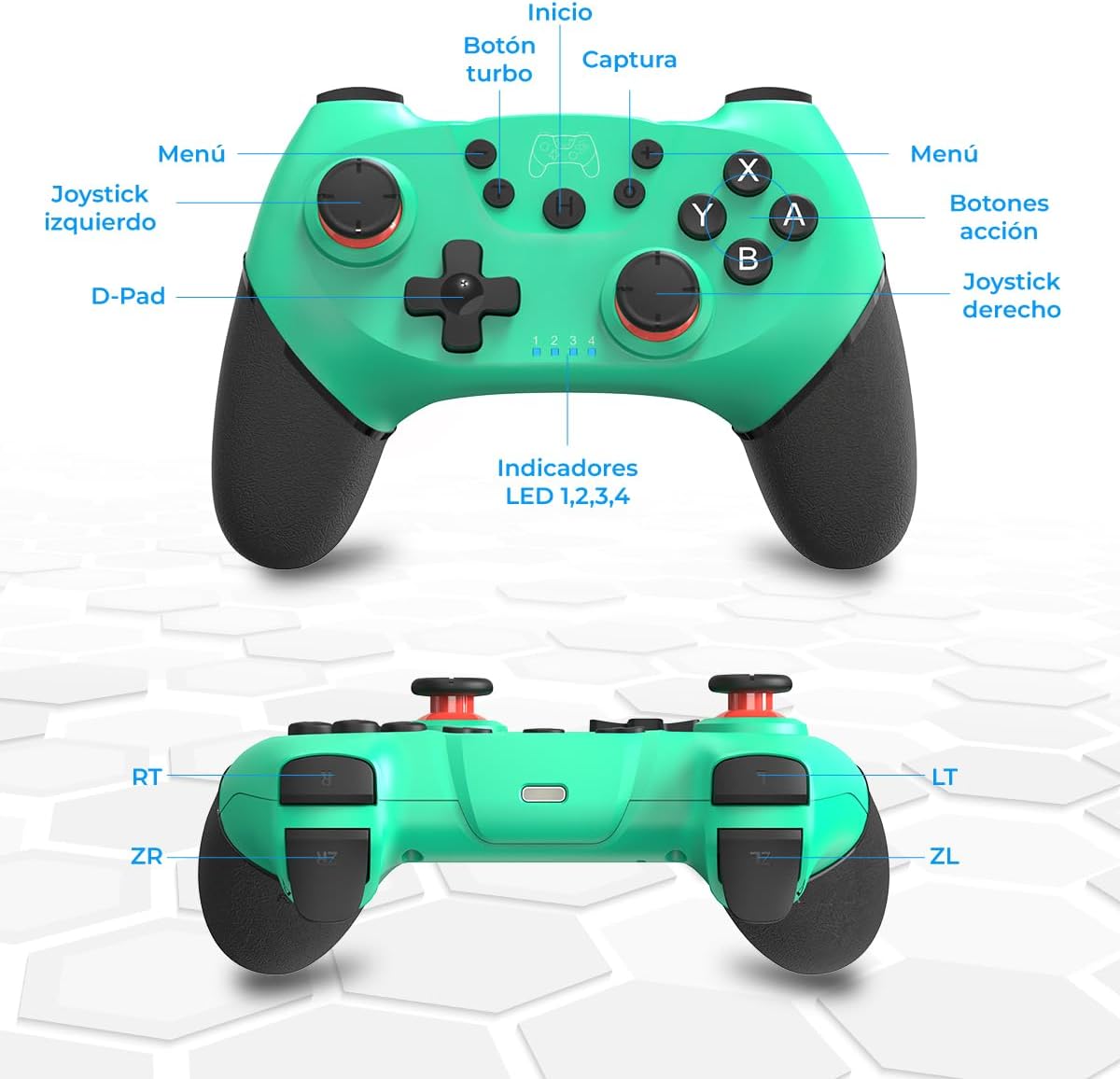 NK trådlös spelkontroll för Switch, blå