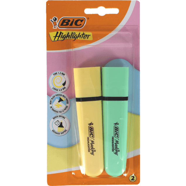 BIC överstrykningspennor, paket om 2