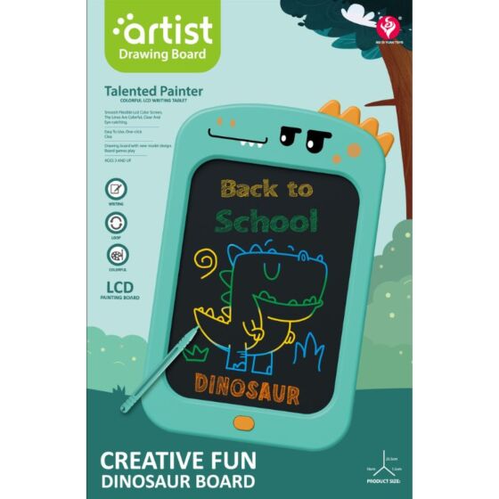 LCD-rittavla med bakgrundsbelysning, grön dinosaurie