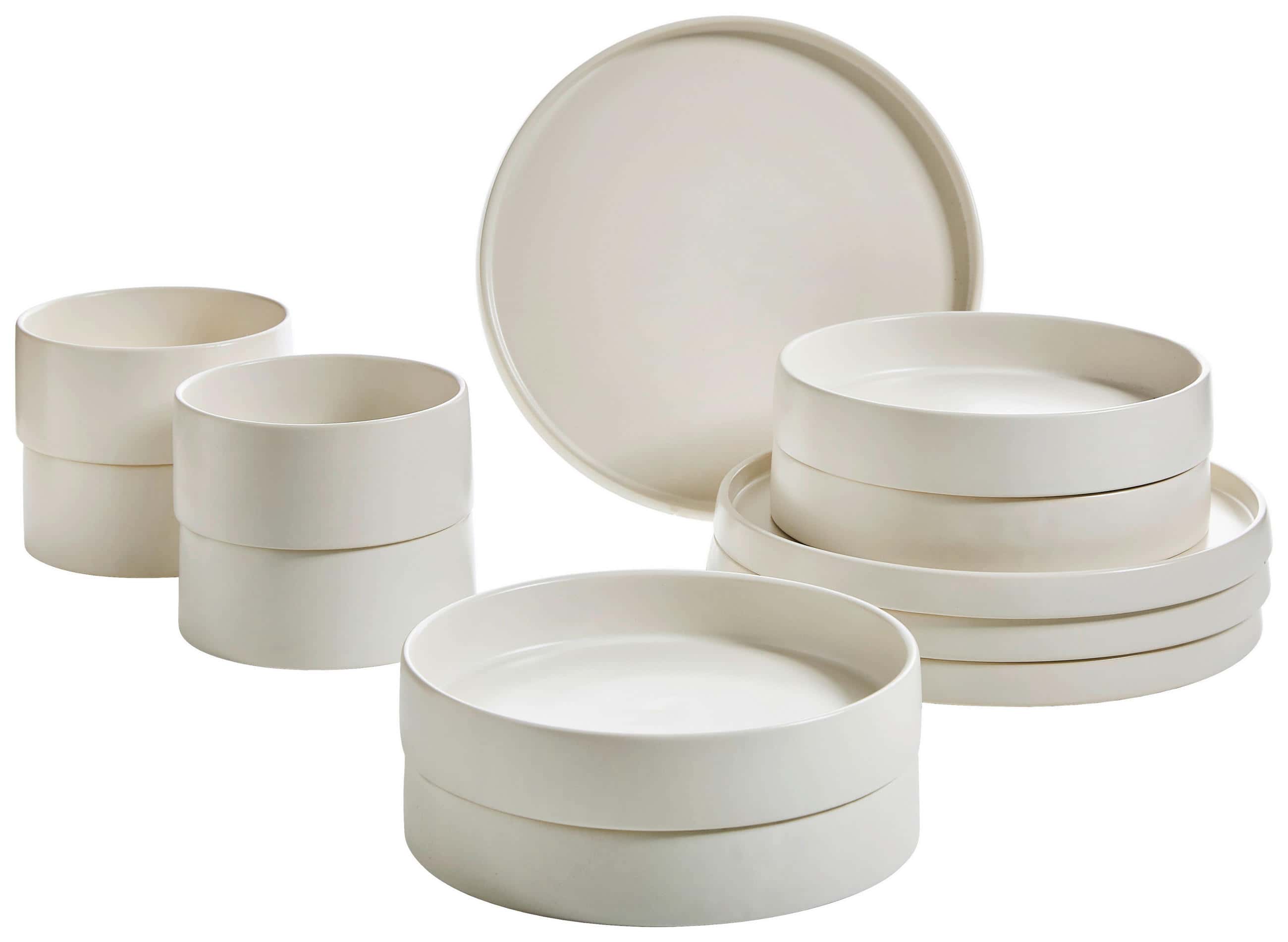 Komplett matservis i vitt porslin