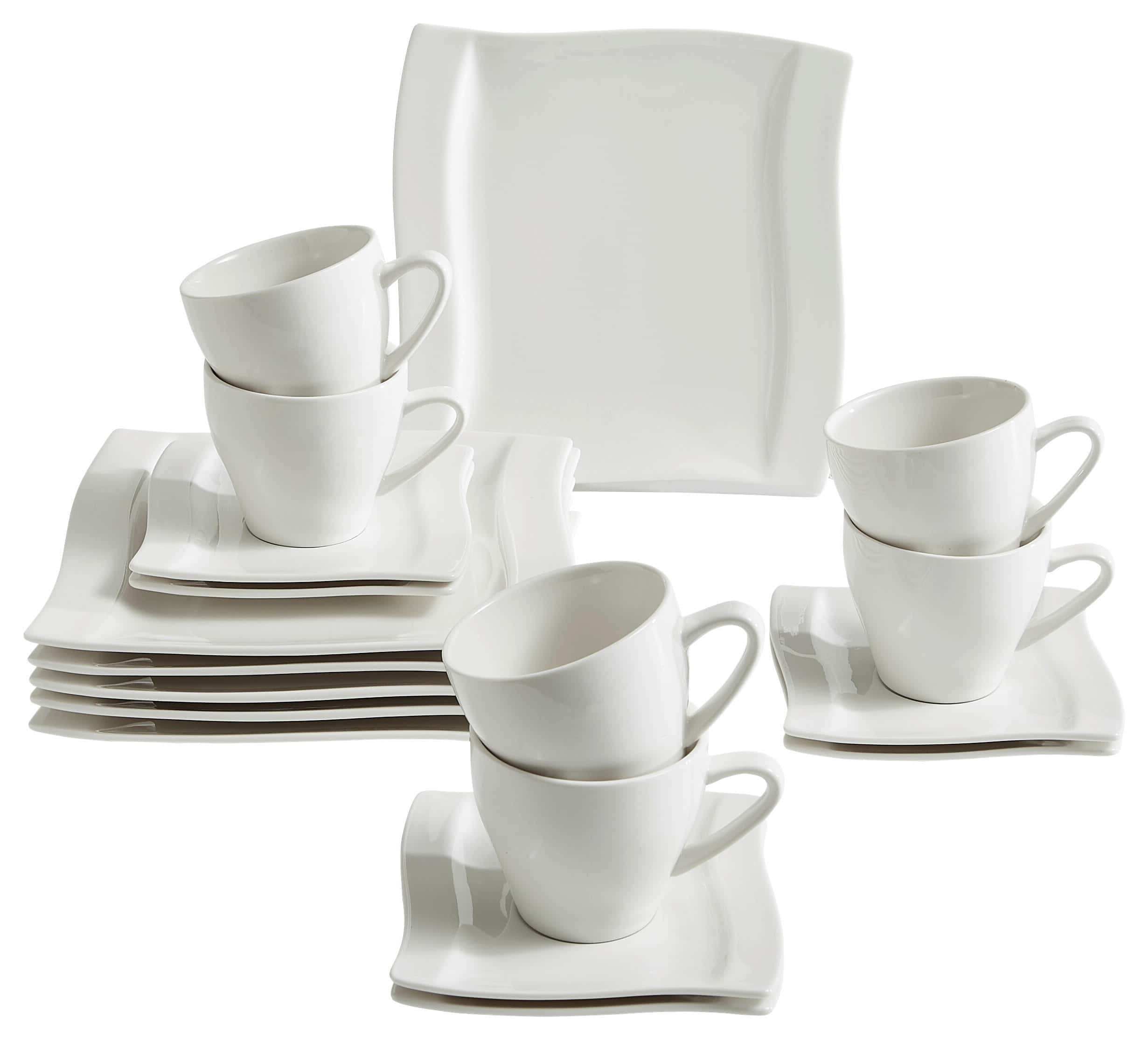 Elegant kaffeservis med vågigt mönster