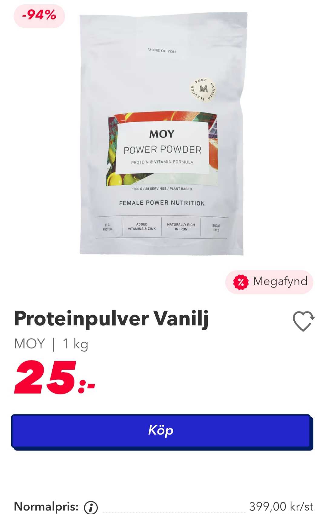 MOY Proteinpulver Vanilj 1 kg