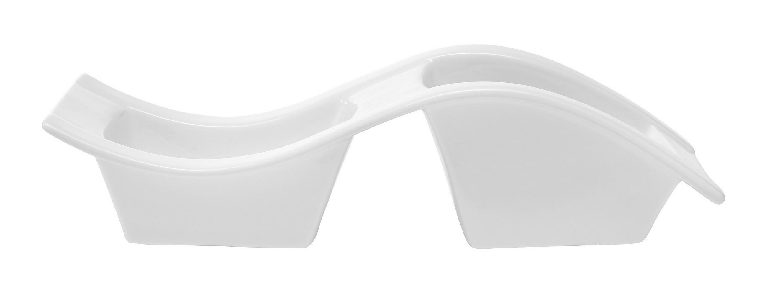 Vågformad müsliskål i vitt porslin