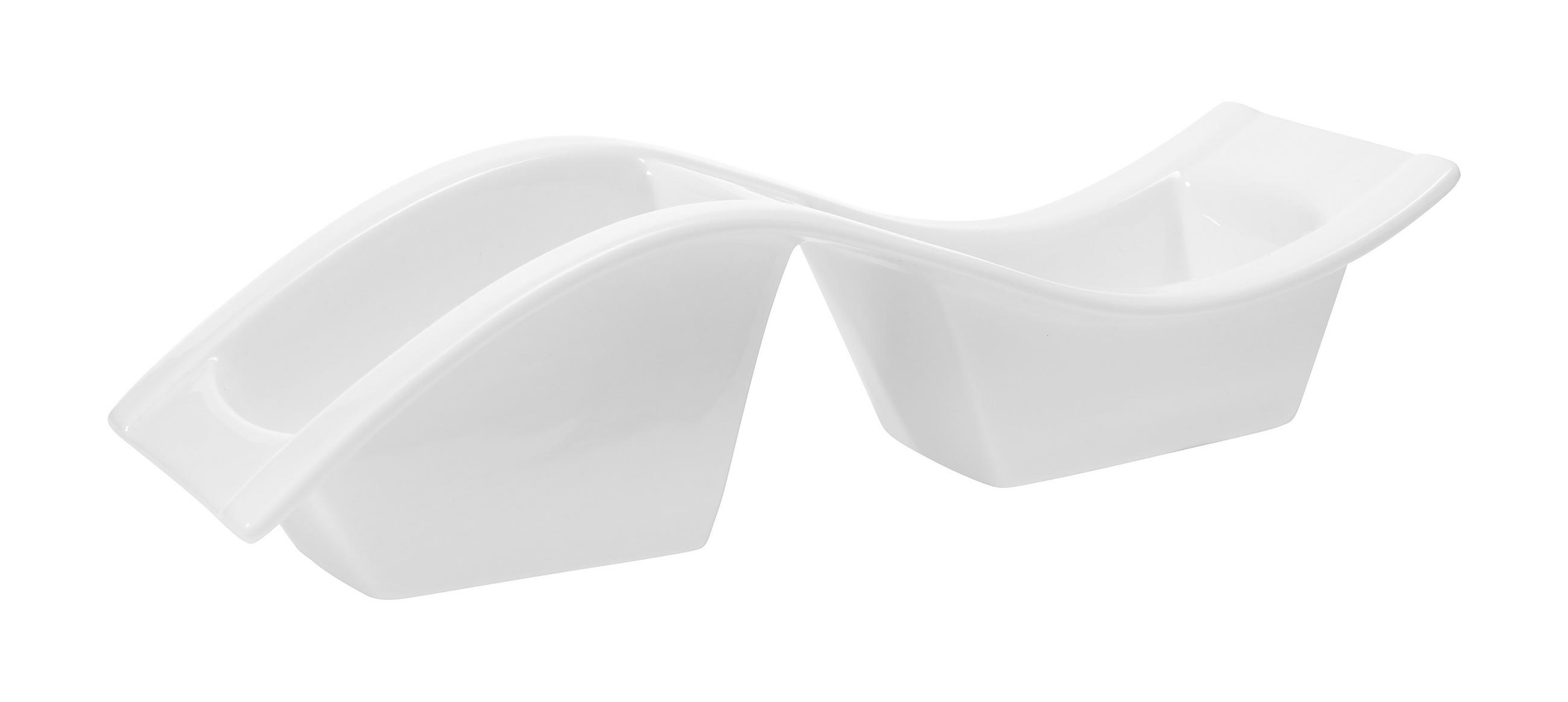 Vågformad müsliskål i vitt porslin