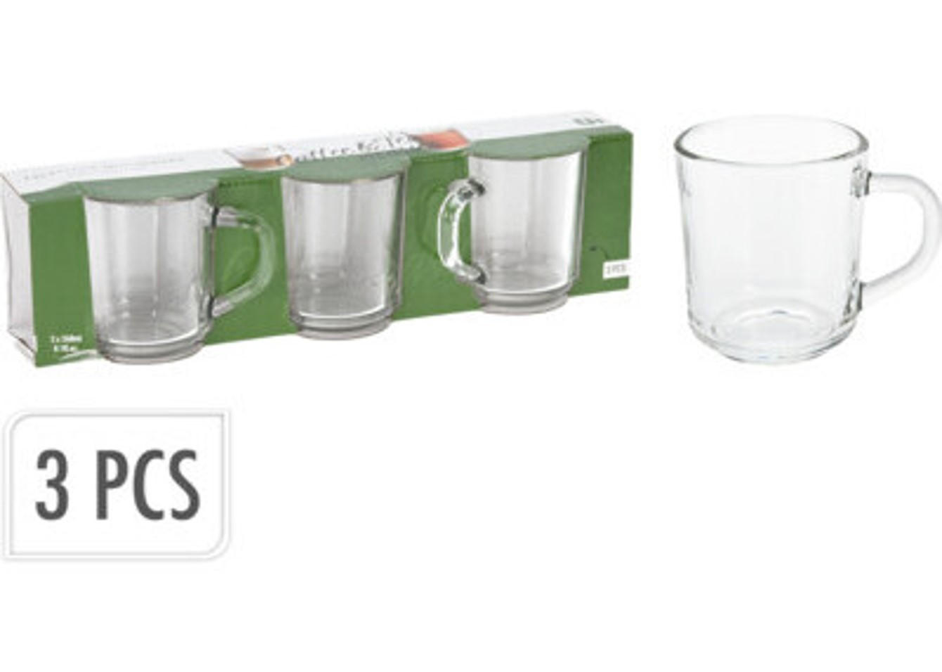 Set med teglas i klassisk design