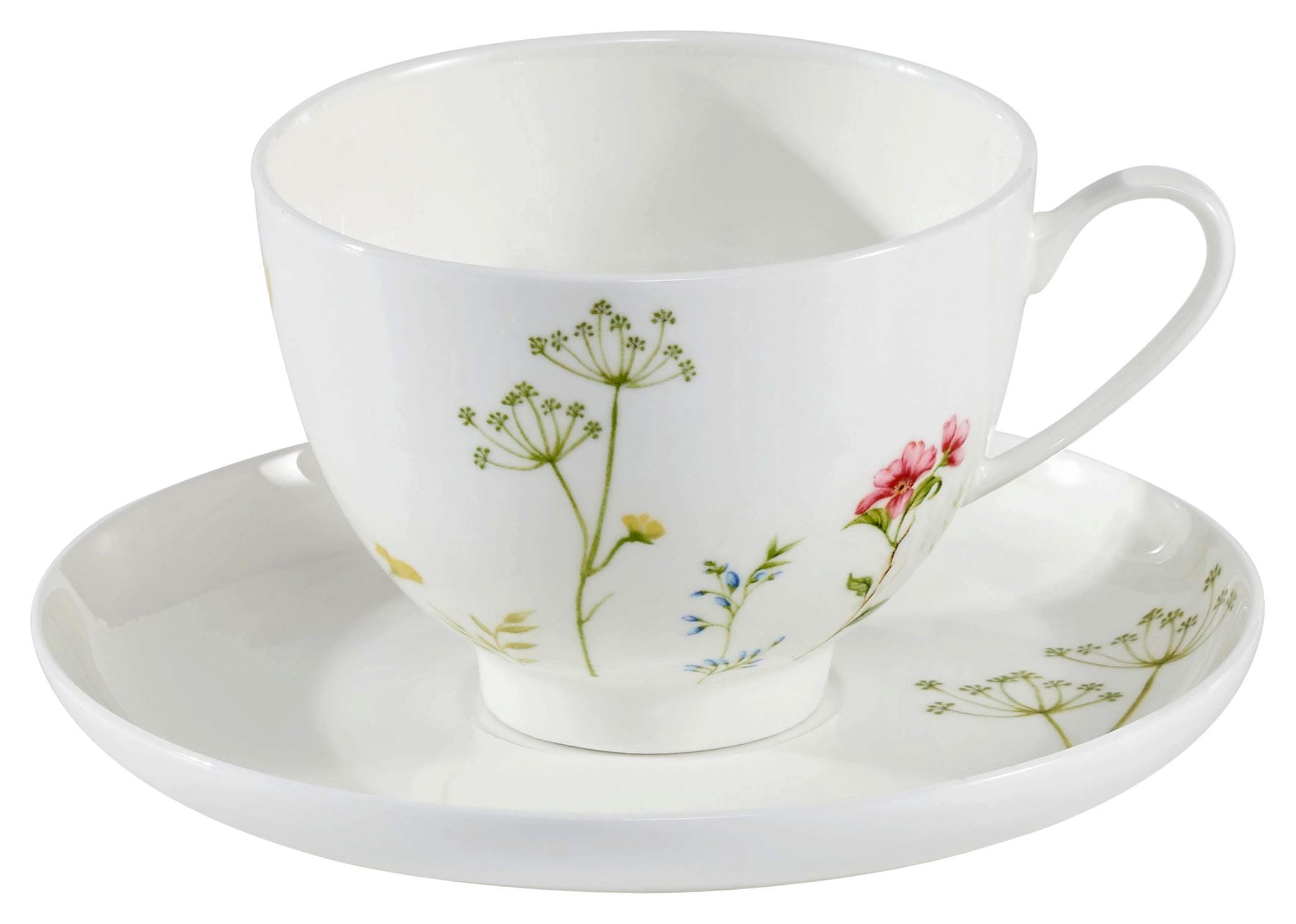 Kaffeservis i porslin med blommigt mönster