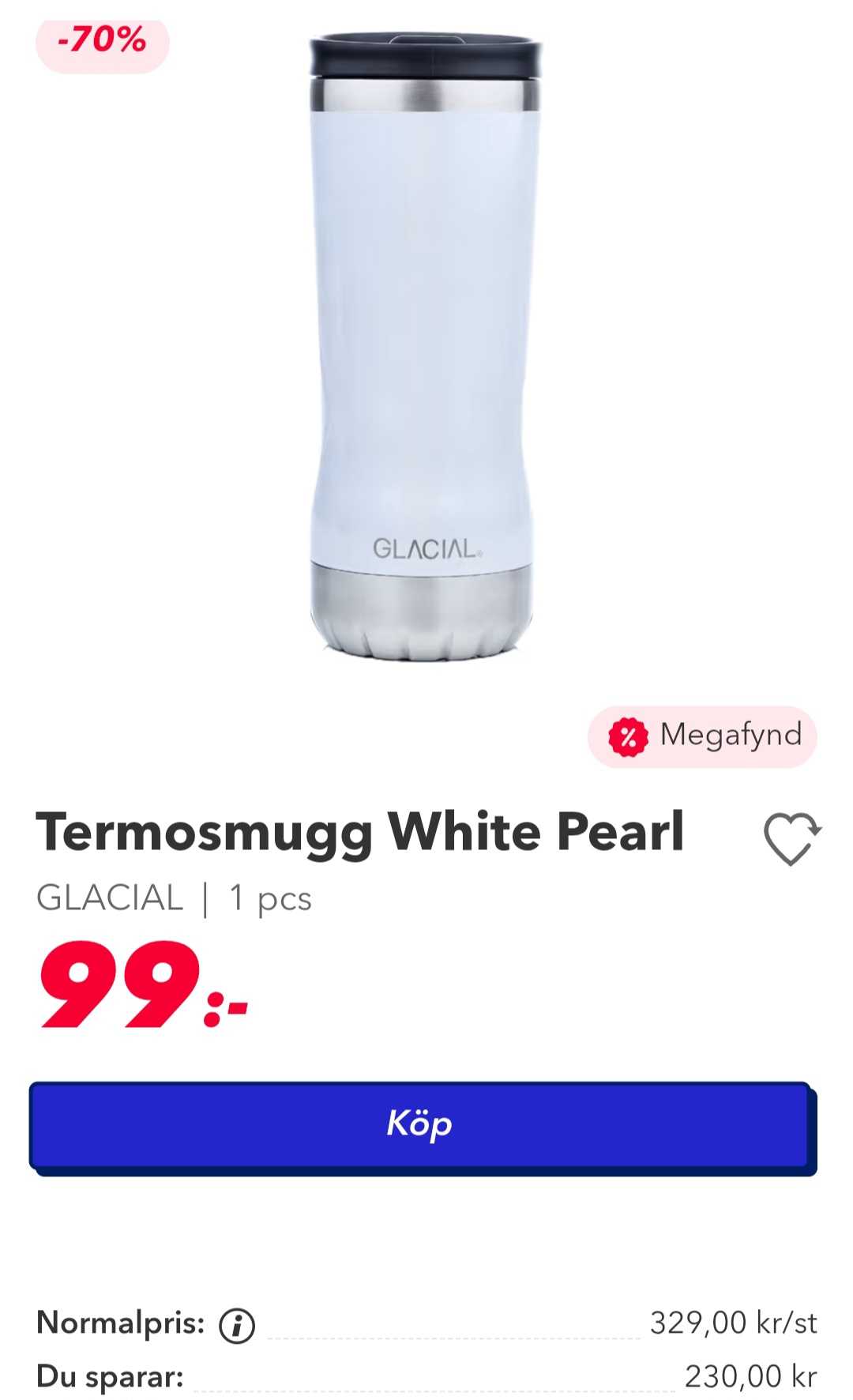 Termosmugg White Pearl 1 st från GLACIAL