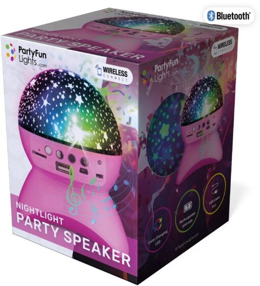 PartyFun Rosa Högtalare med Projektor