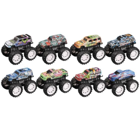 Friktionsdrivna terrängbilar leksaksset 3-pack