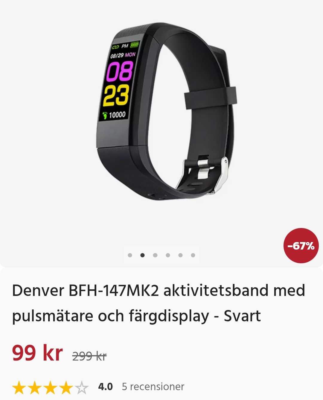 Denver BFH-147MK2 aktivitetsarmband med pulsmätare