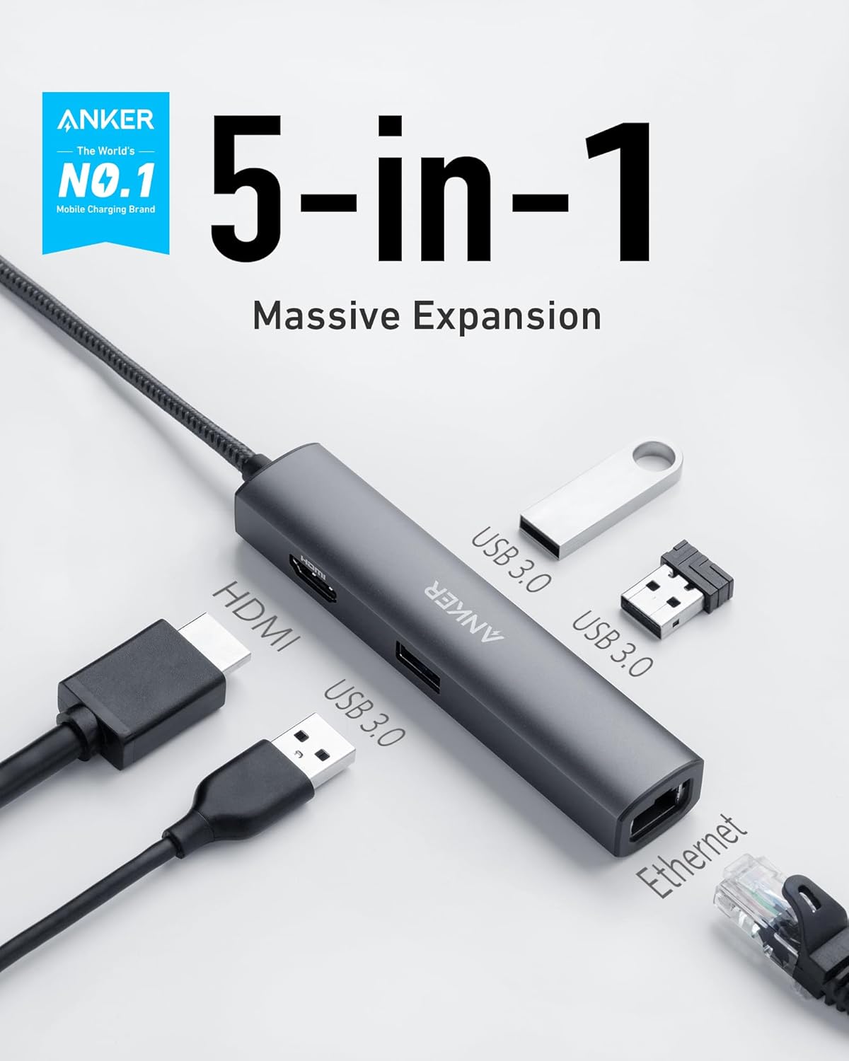 Anker PowerExpand+ 5-i-1 USB-C Hub