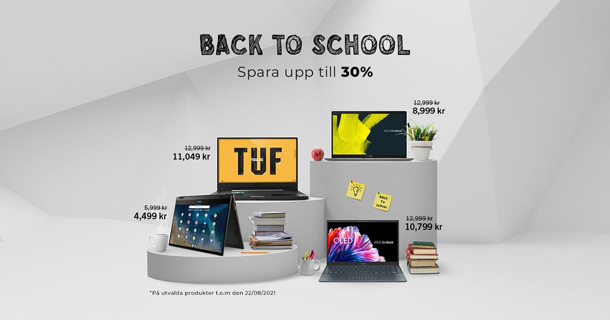 Back to School + 10 % extra studentrabatt hos ASUS